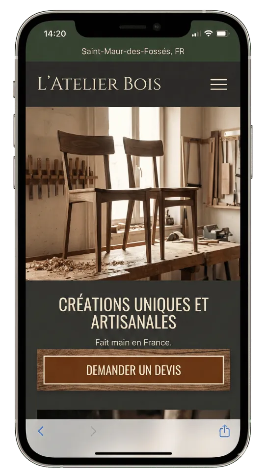 L'Atelier Bois — Site artisan menuisier